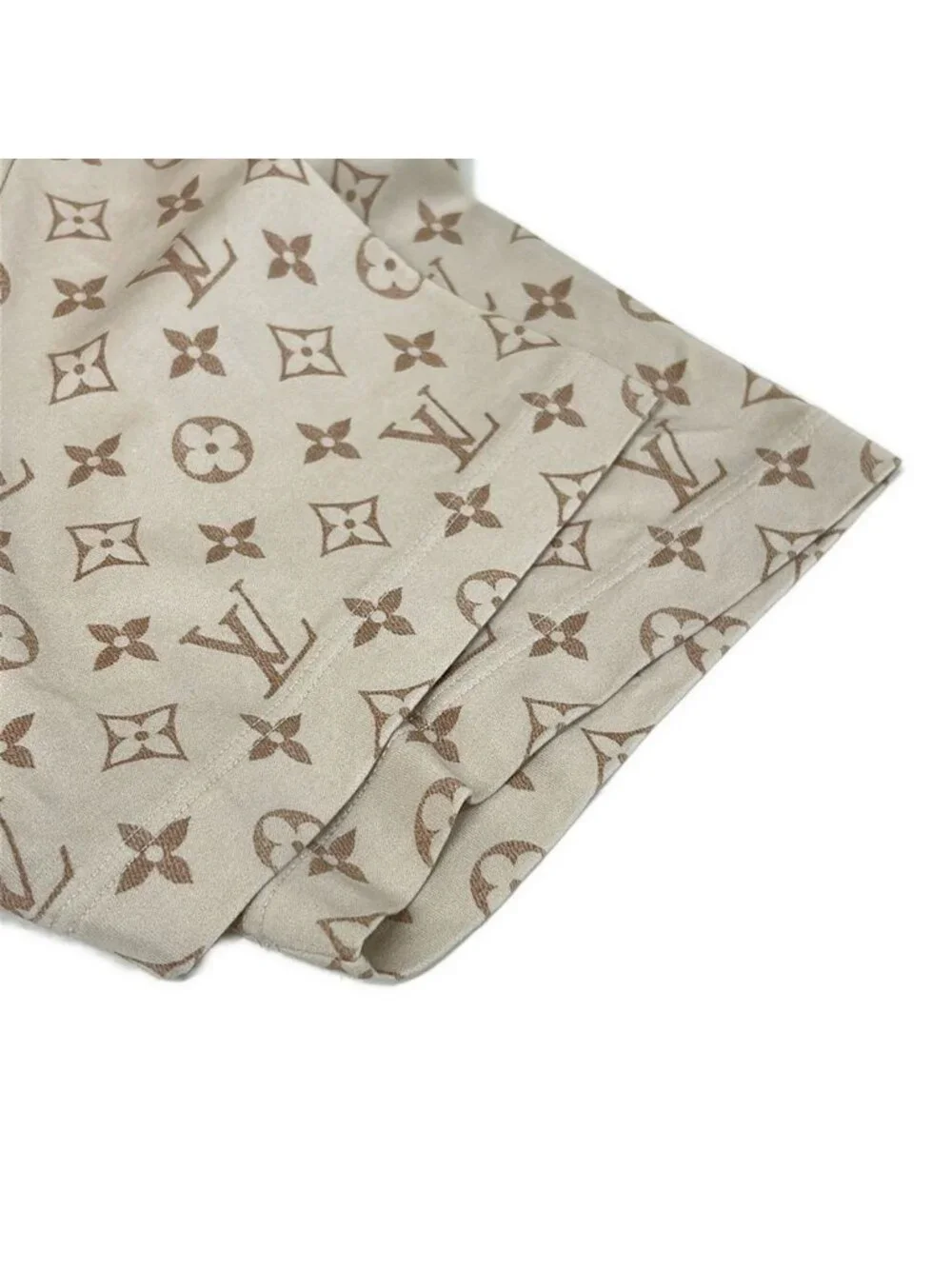 ★SOLD★ Louis Vuitton Short Sleeve T-Shirt L Beige Light Brown Black Crew Neck - Picture 5 of 9